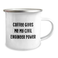 Load image into Gallery viewer, Civil Engineer Christmas Unique Gifts from Men to Friends - Coffee Gives Me Power - Funny Camping Mug - Image 2
