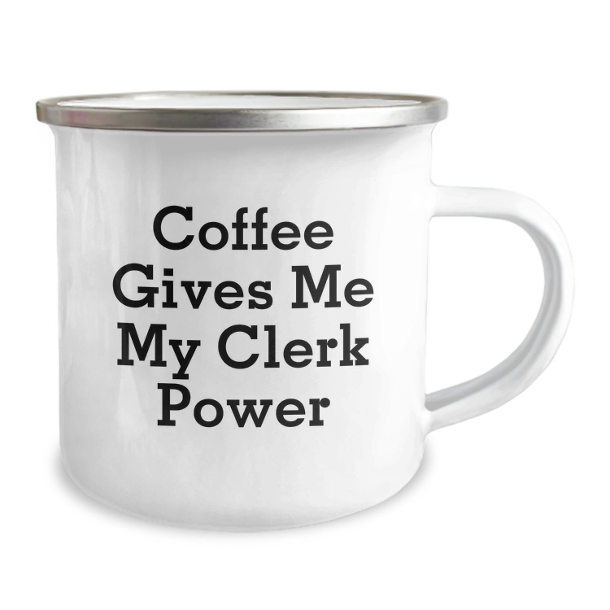 Funny Clerk Camping Mugs Gifts from Friends for Men - Christmas Unique Gifts with 'Coffee Gives Me My Clerk Power' Quote - Image 2