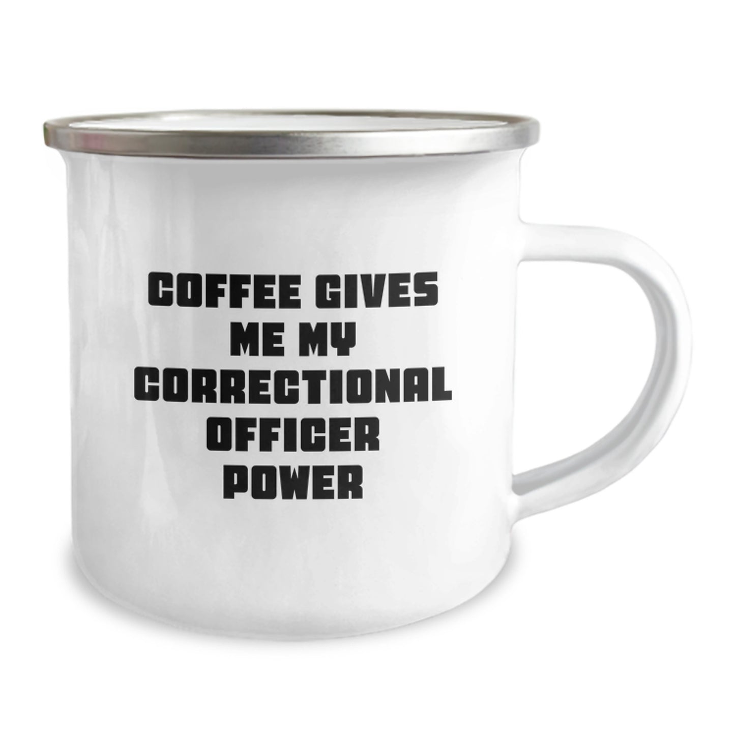 Correctional Officer Gifts from Men, Unique Valentine's Gifts for Correctional Officer, Funny Camping Mug with 'Coffee Gives Me My Correctional Officer Power' Quote - Image 2