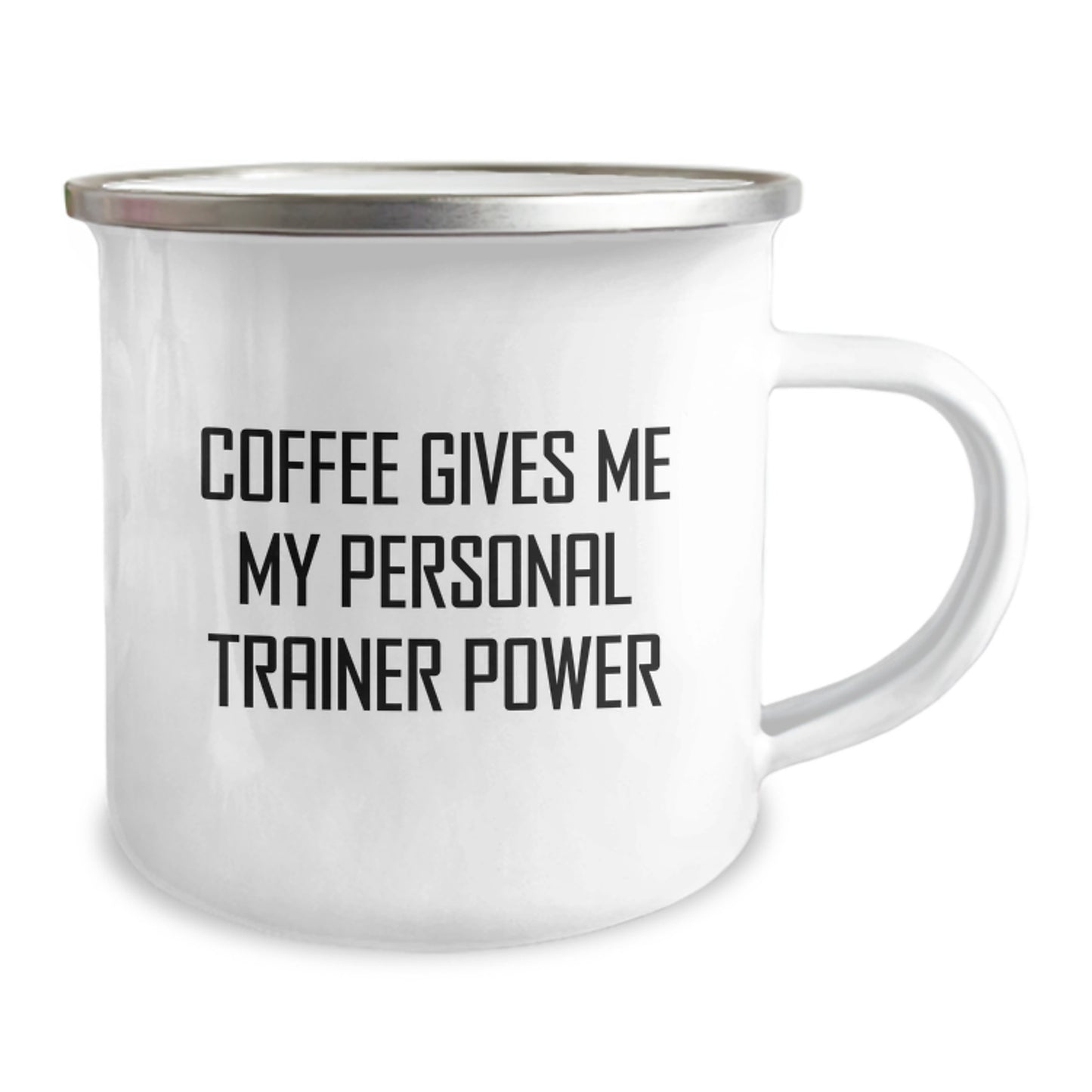 Funny Personal Trainer Gifts for Graduation, Camping Mug with Coffee Gives Me My Personal Trainer Power Quote, Gifts from Men to Personal Trainers - Image 2