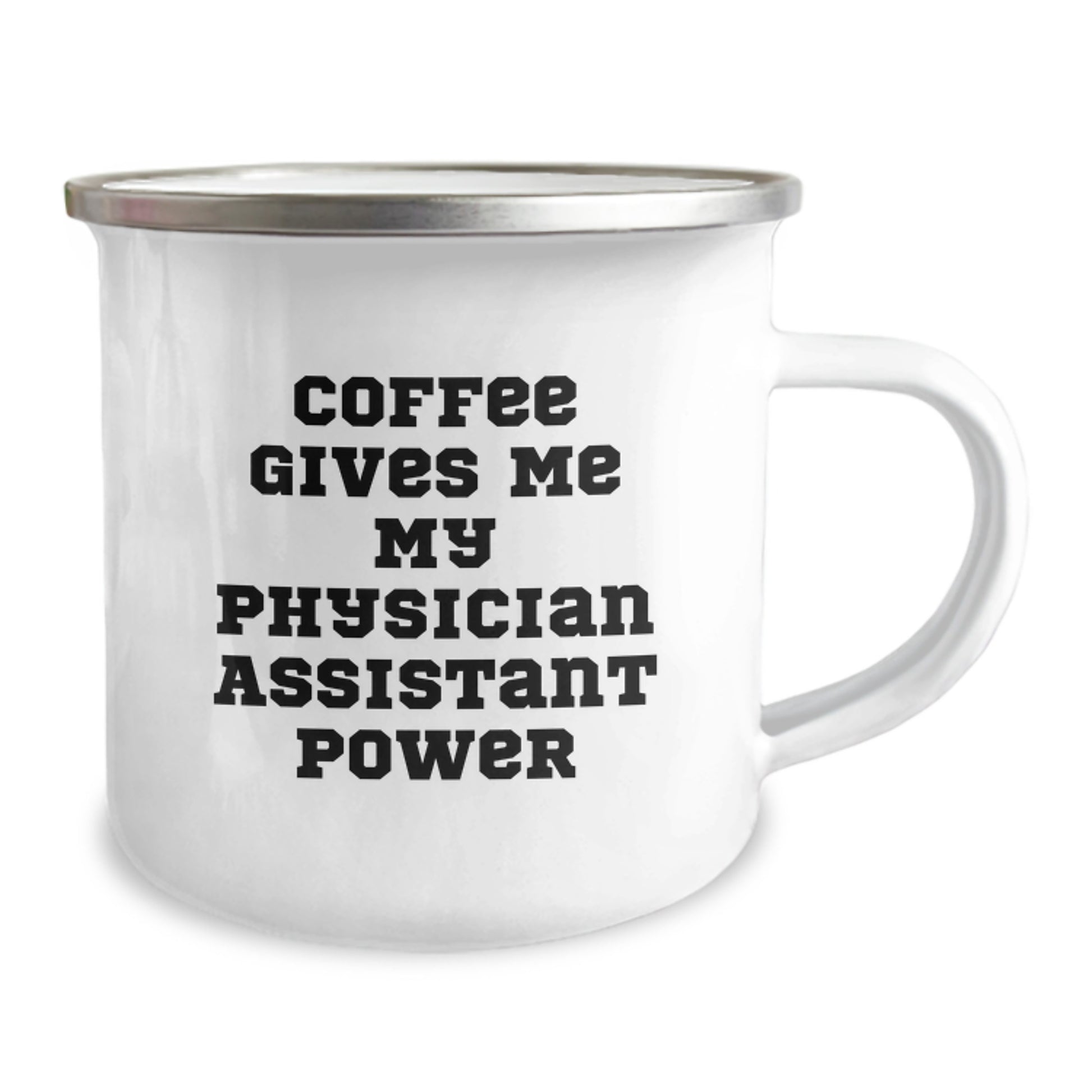 Funny Physician Assistant Gifts for Him - Coffee Gives Me My Physician Assistant Power, Unique Valentine's Gifts from Men to Physician Assistant Coworkers, 12 oz Stainless Steel Camping Mug - Image 2