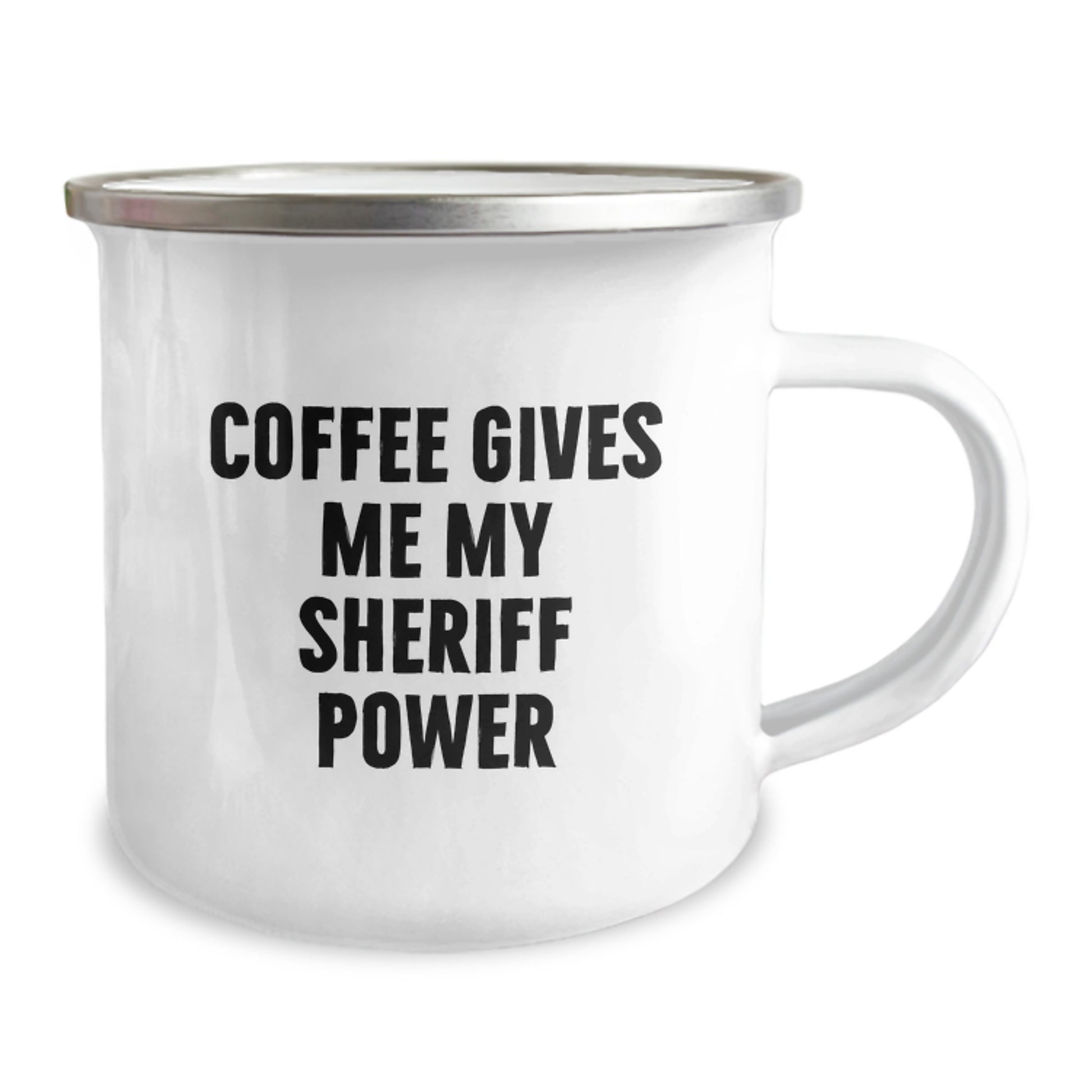 Funny Sheriff Gifts for Men, Coffee Gives Me My Sheriff Power, Graduation Unique Mugs for Camping Lovers - Image 2