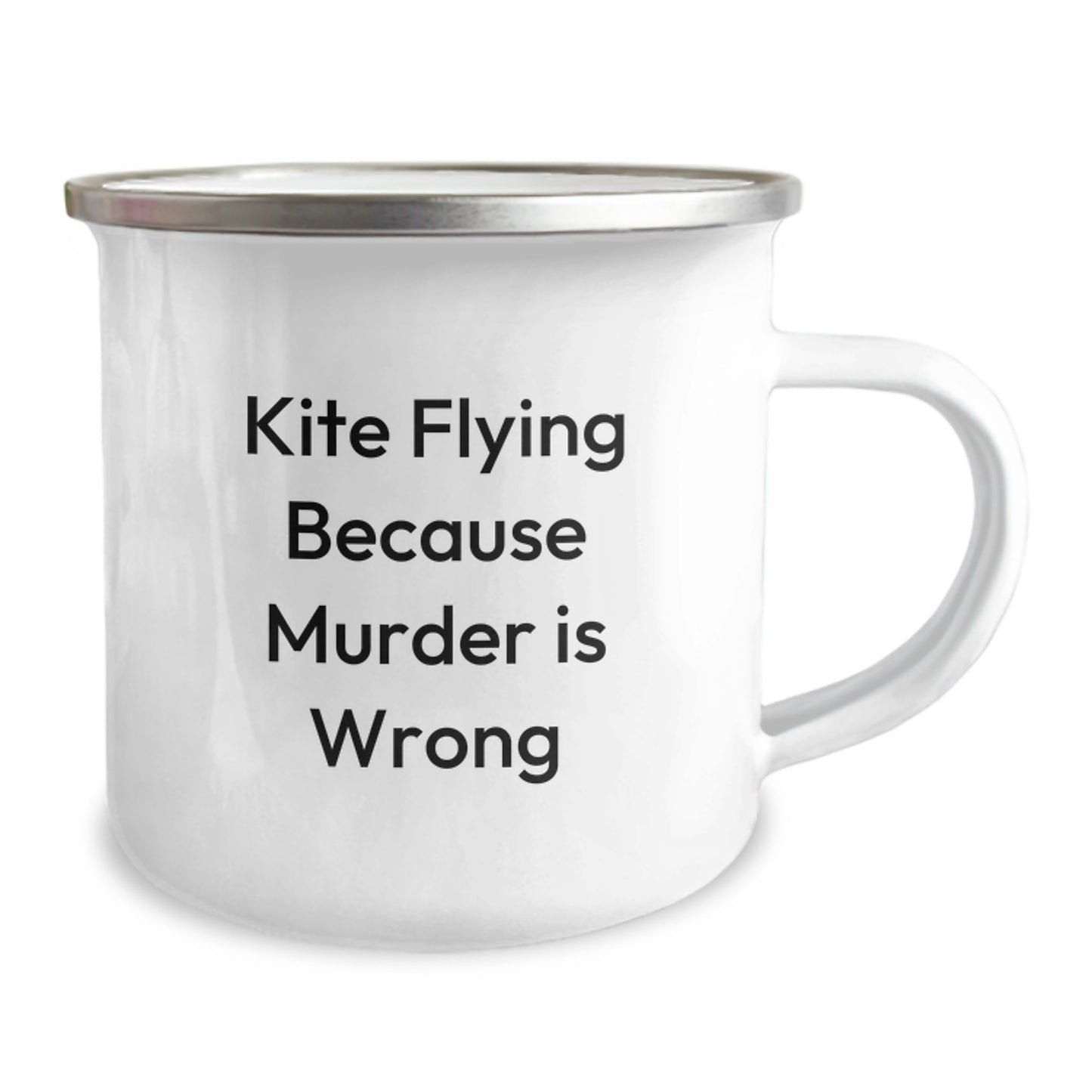 Gifts from Friends for Kite Flying Enthusiasts - Funny Kite Flying Because Murder Is Wrong Camping Mug, Perfect for Graduation Unique Gifts, Outdoor Adventures - Image 2