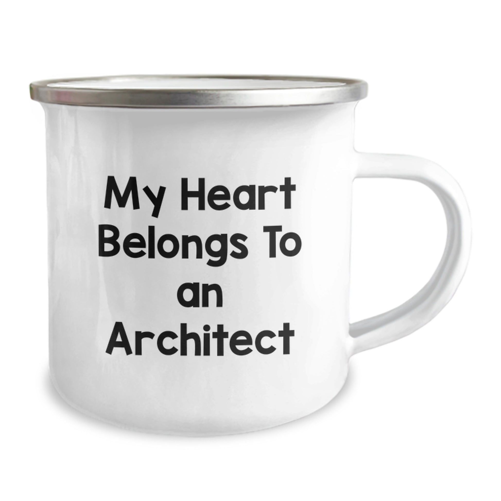Funny My Heart Belongs To An Architect Gifts from Men to Architect Valentine's Unique Camping Mugs - Image 2