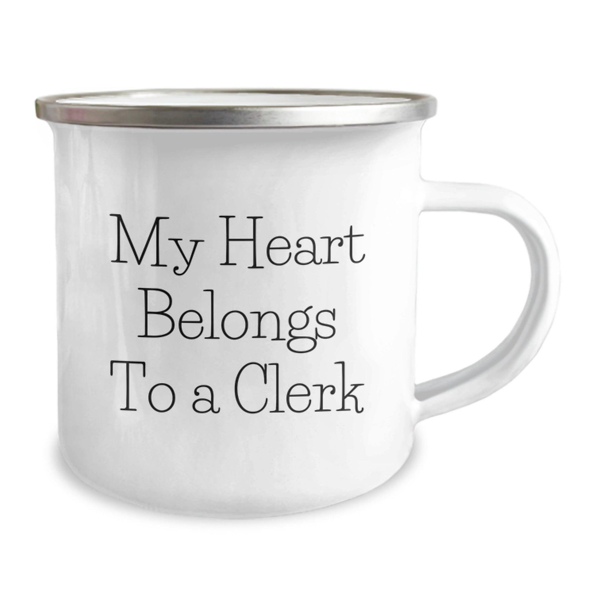 Funny Clerk Gifts for Men, My Heart Belongs To A Clerk, Camping Mug for Graduation Unique Gifts from Family to Clerk Friends - Image 2