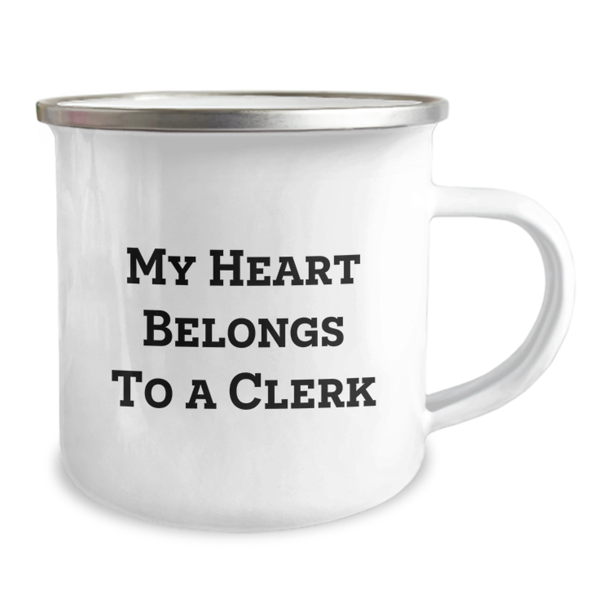 Funny Clerk Gifts from Friends Unique Graduation Unique Gifts for Men, Women, Coworkers, Family - My Heart Belongs To A Clerk Camping Mug - Image 2