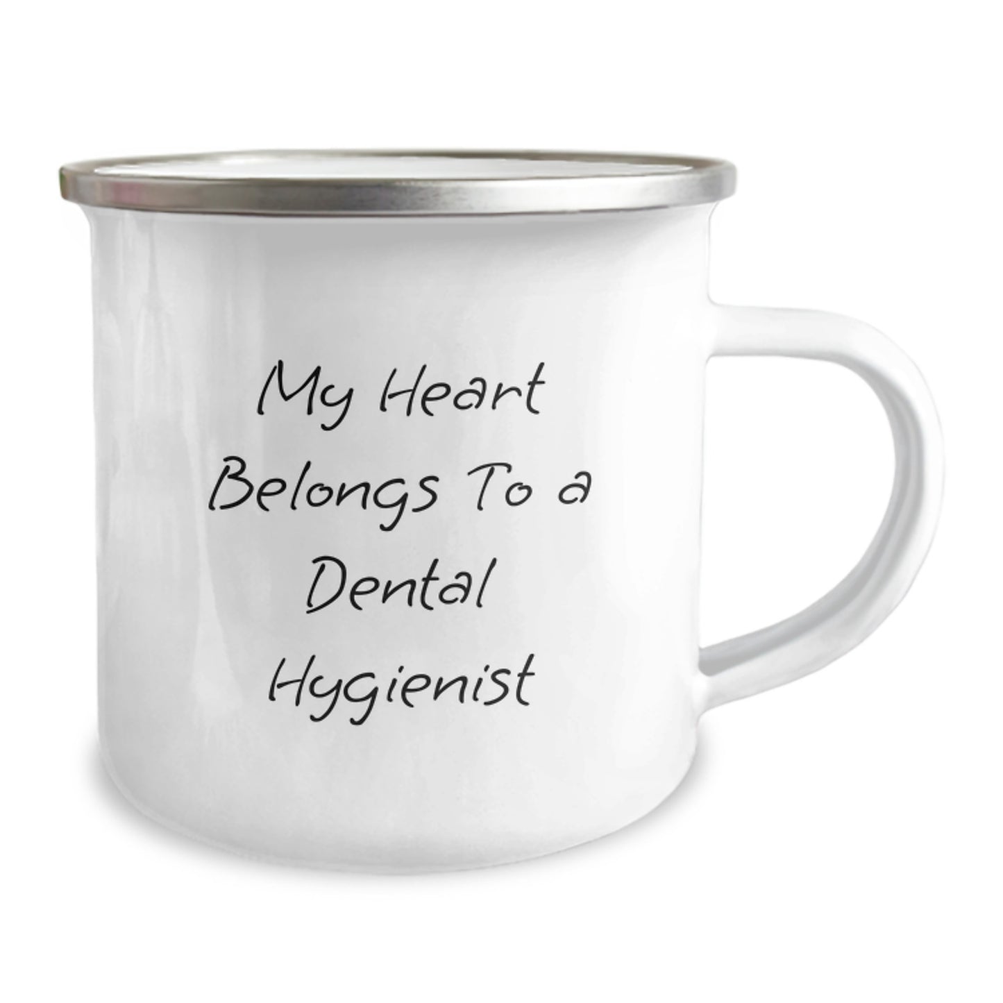 Funny Gifts from Friends to Dental Hygienist - My Heart Belongs To A Dental Hygienist Birthday Unique Gifts for Dental Hygienist Camping Mug - Image 2