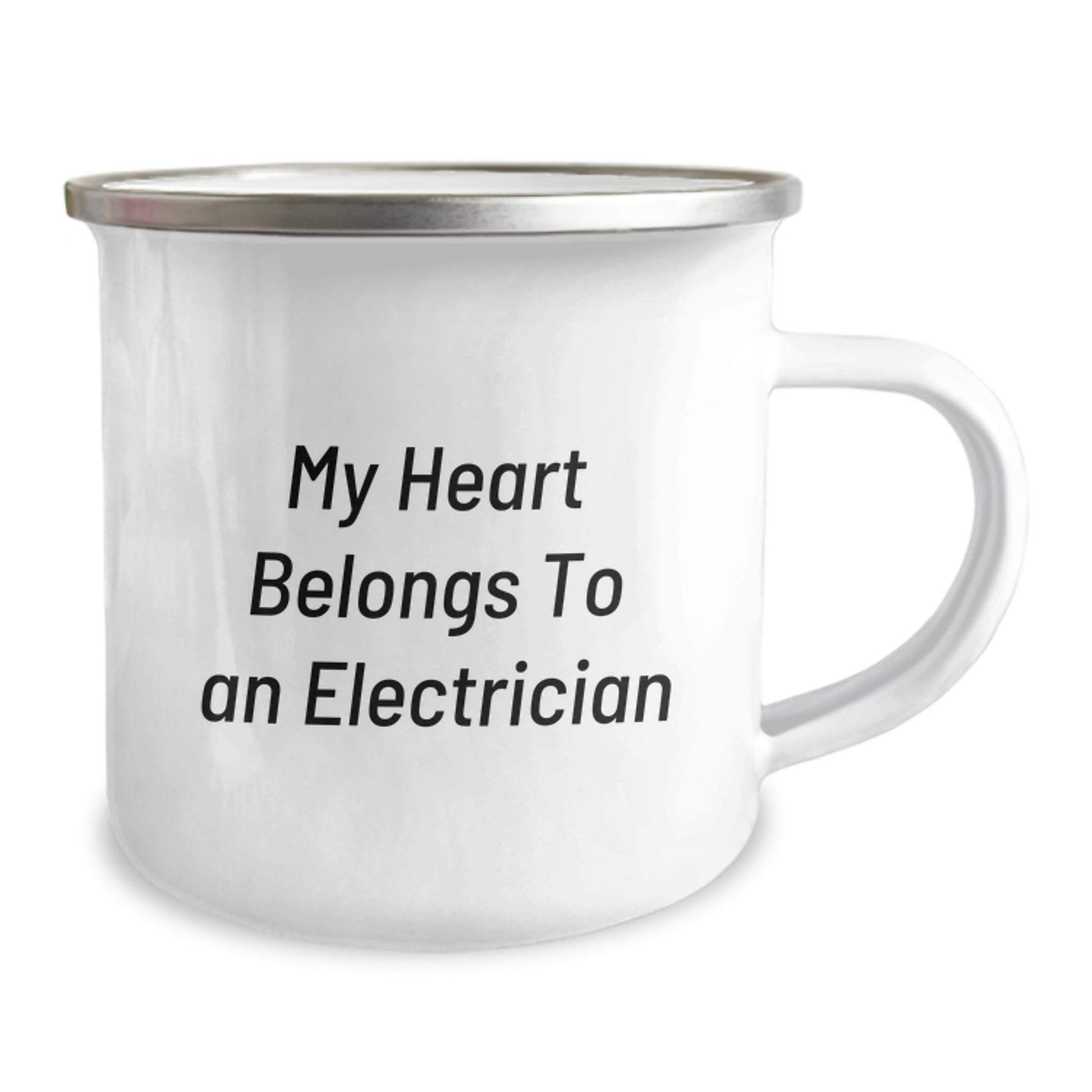 Funny Electrician Gifts from Men, Unique Valentine's Unique Gifts for Electrician, Camping Mug with Quote 'My Heart Belongs To An Electrician' - Image 2