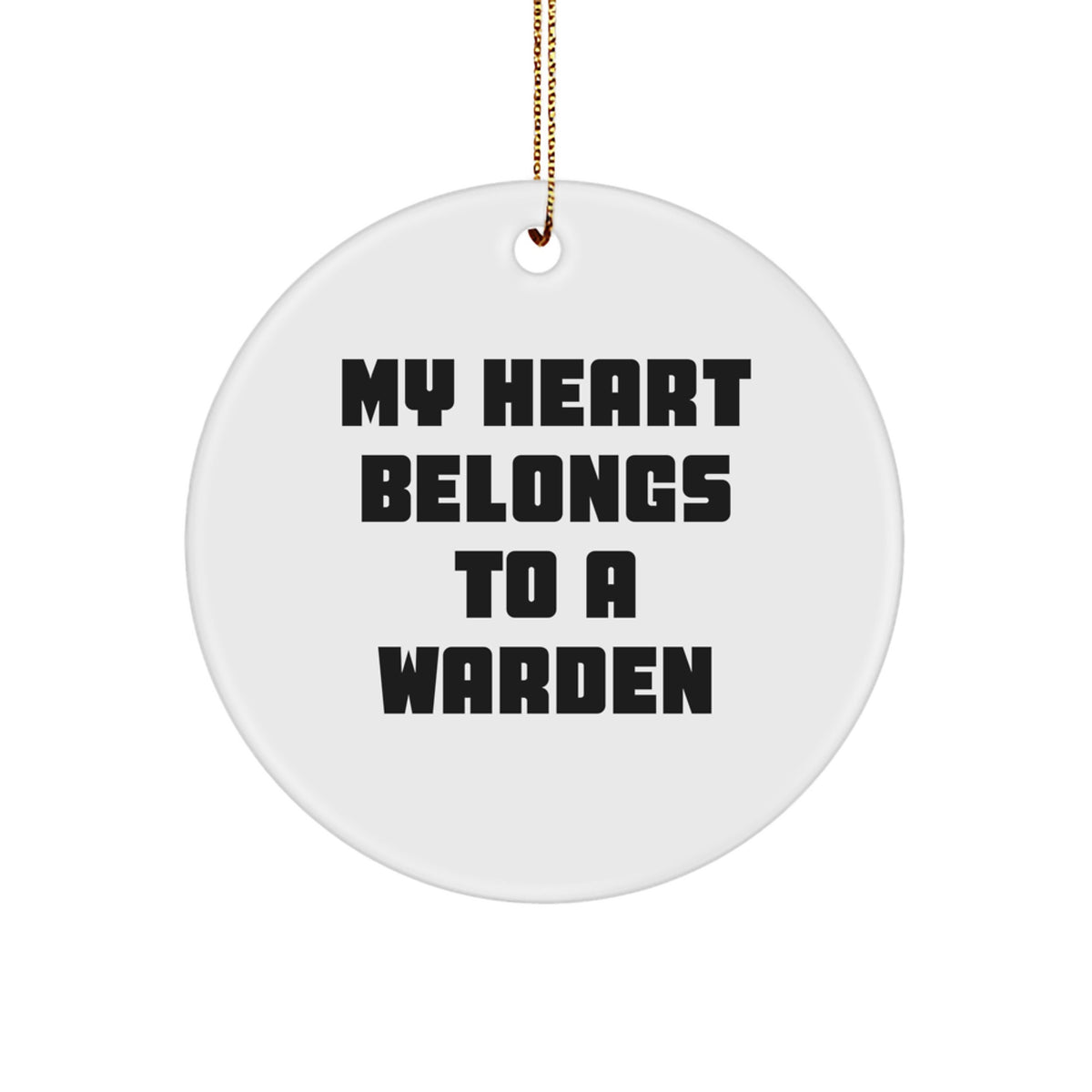 Warden Circle Ornament Heart Keepsake for Him Christmas Gift - Image 1