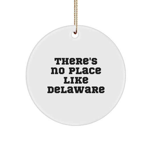 Delaware Christmas Ornament for Friends Gift – Novelty with Gold Cord - Image 1