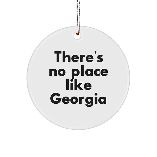 Funny Georgia Gifts from Friends - Circle Ornament There's No Place Like Georgia for Georgia Men Women Christmas - Image 1