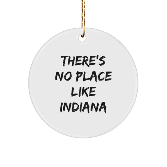 Indiana Circle Ornament Gift Coworkers There's No Place Like Indiana - Image 1