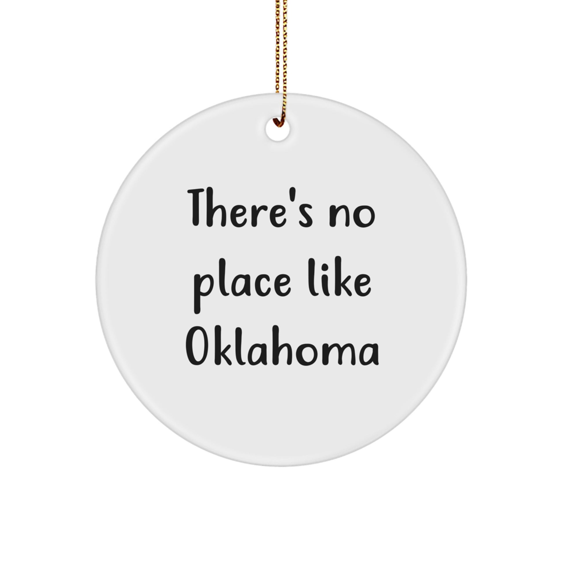Funny Oklahoma Circle Ornament Gifts for Men from Friends, Christmas Unique Gifts for Women in Oklahoma - Image 1