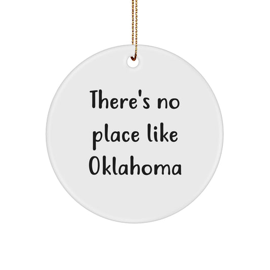 Funny Oklahoma Circle Ornament Gifts for Men from Friends, Christmas Unique Gifts for Women in Oklahoma - Image 1