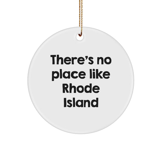 Rhode Island Circle Ornament Gift Idea for Coworkers – No Place Like - Image 1