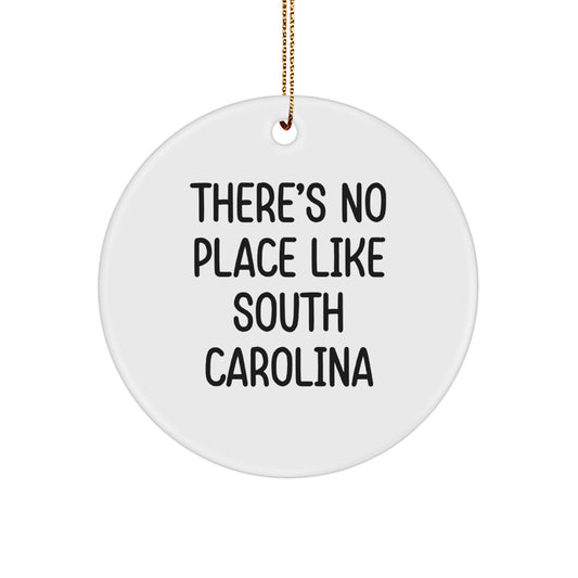 South Carolina Circle Ornament Gifts from Men, Women, Family - 'There's No Place Like South Carolina' Christmas Unique - Image 1