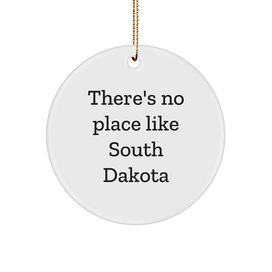 Funny South Dakota Circle Ornament Gifts from Men, Women, Friends, Family - There's No Place Like South Dakota Christmas Unique Ornaments for South Dakota Lovers - Image 1