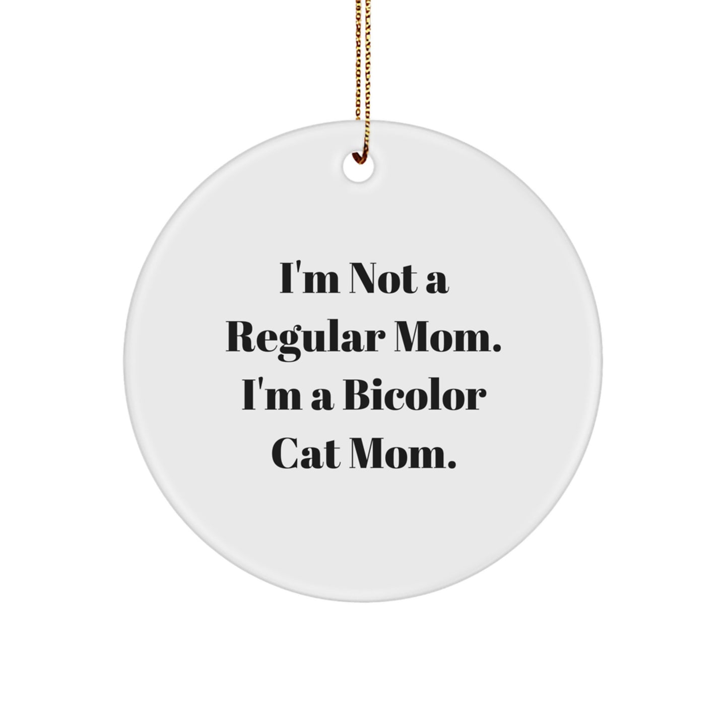 Funny Bicolor Cat Circle Ornament Gifts for Cat Lovers from Mom Friends Christmas Unique Treasures - Image 1