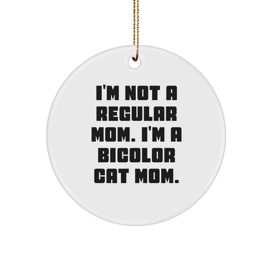 Funny Bicolor Cat Mom Gifts from Friends and Family for Christmas Unique Ornaments - Image 1