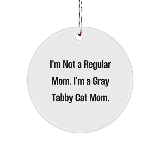 Funny Gray Tabby Cat Gifts for Mom, Gray Tabby Cat Christmas Unique Gifts, I'm Not A Regular Mom. I'm A Gray Tabby Cat Mom. Gifts from Friends and Family - Image 1