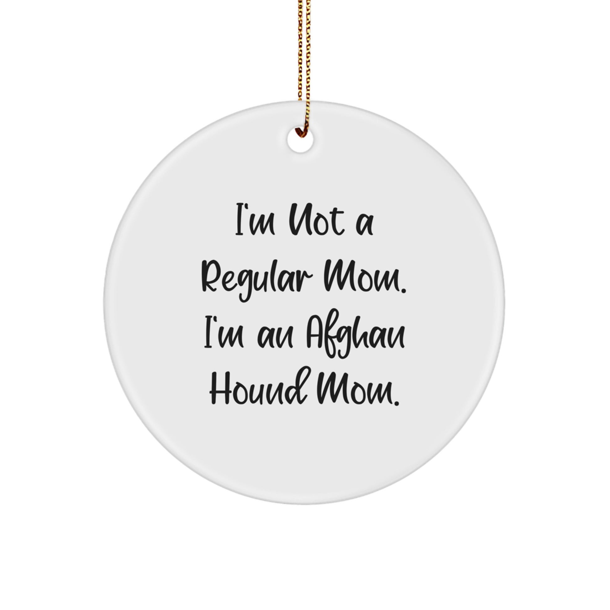 Funny Afghan Hound Dog Mom Gifts for Her, Circle Ornament for Christmas Unique Gifts from Friends and Family - Image 1