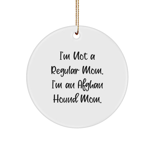 Funny Afghan Hound Dog Mom Gifts for Her, Circle Ornament for Christmas Unique Gifts from Friends and Family - Image 1