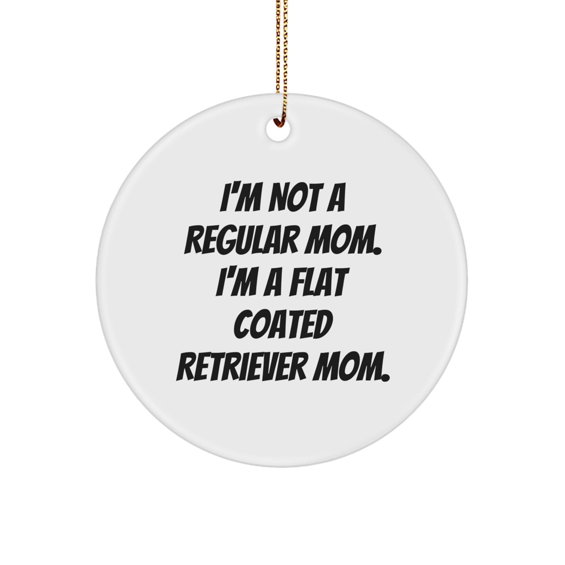 Flat Coated Retriever Dog Mom Gifts from Family - I'm Not A Regular Mom. I'm A Flat Coated Retriever Mom. Christmas Circle Ornament - Image 1