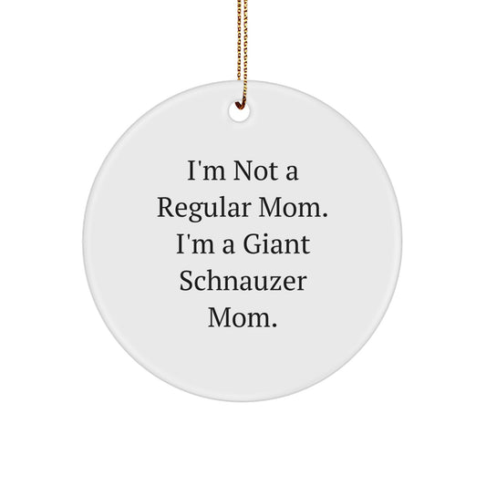 Funny Giant Schnauzer Dog Mom Christmas Circle Ornament, Gifts for Giant Schnauzer Dog Owners, Unique Christmas Unique Gifts from Friends - Image 1