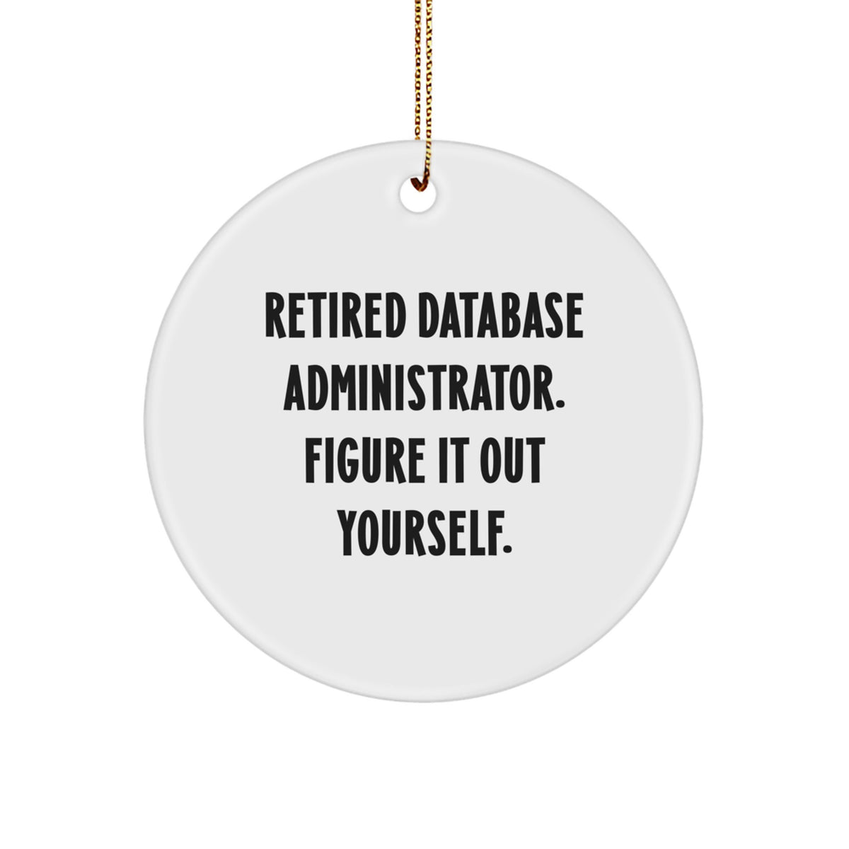 Sassy Retired Database Administrator Christmas Ornament Gift for Friends - Image 1