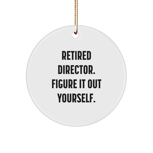 Funny Director Christmas Circle Ornament Gifts from Family, Friends, or Coworkers for Retired Director Figures - Image 1