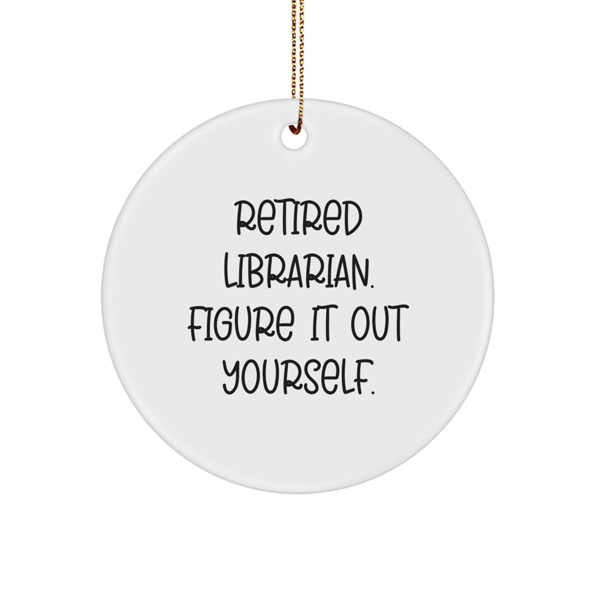 Christmas Unique Gift Librarian Circle Ornament for Her Retired Librarian - Image 1