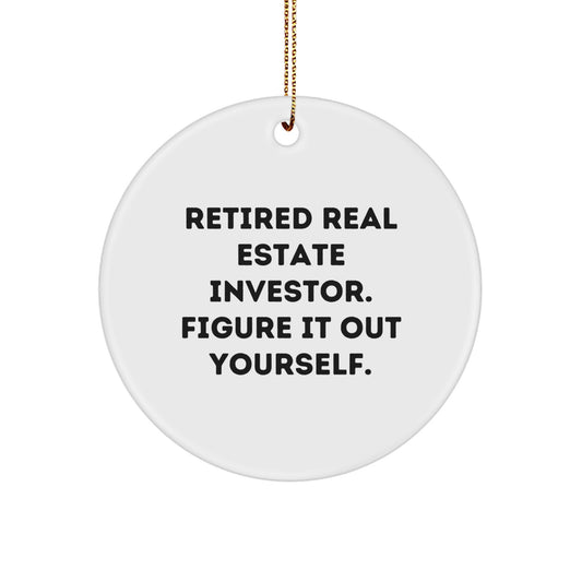 Celebrate Retired Real Estate Investor Circle Ornament for Happy Kids Gift - Image 1