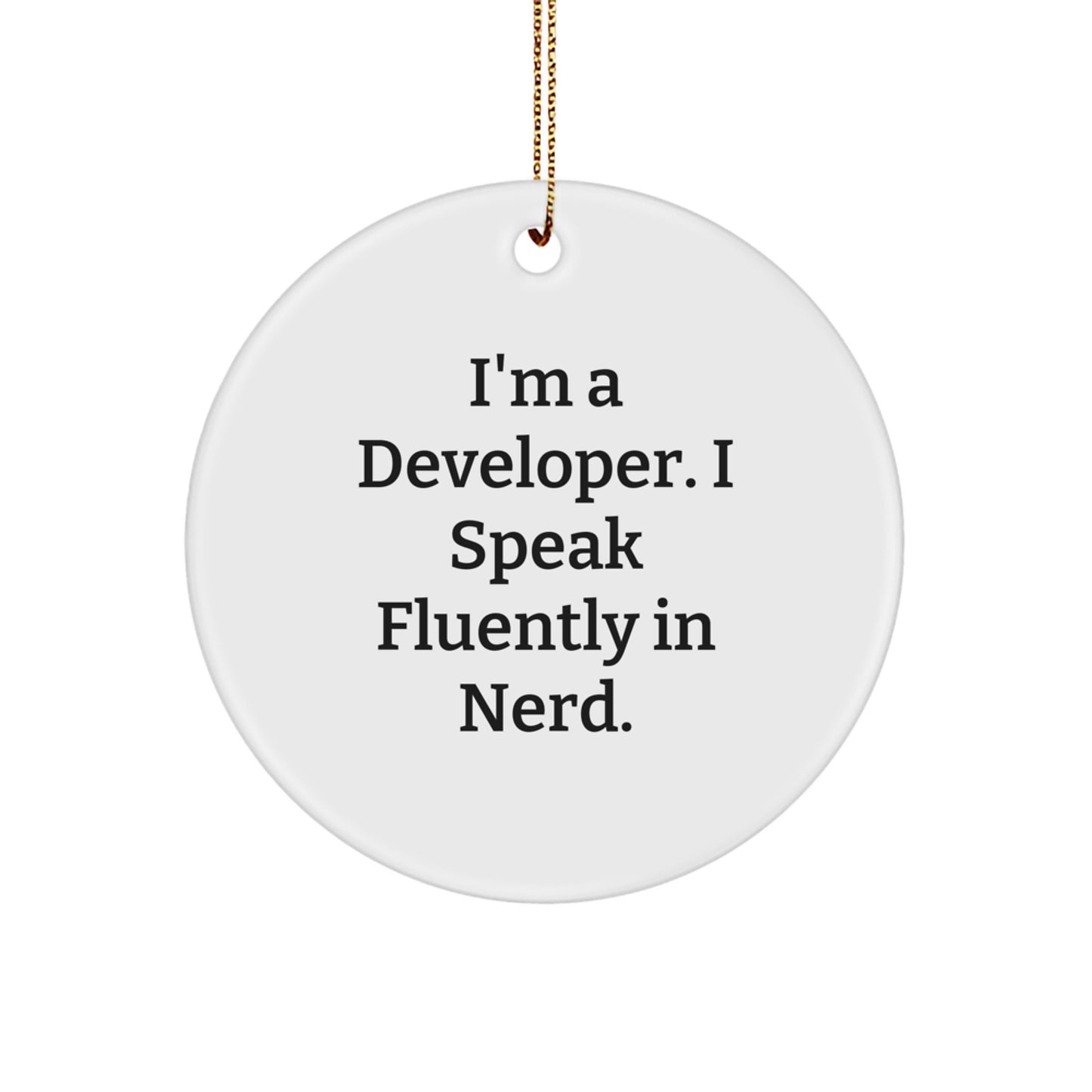 Funny Quote Developer Circle Ornament Gifts from Friends for Developer - Image 1