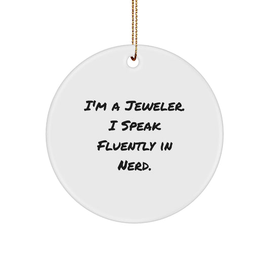 Christmas Unique Gift for Her Jeweler Circle Ornament – Present - Image 1