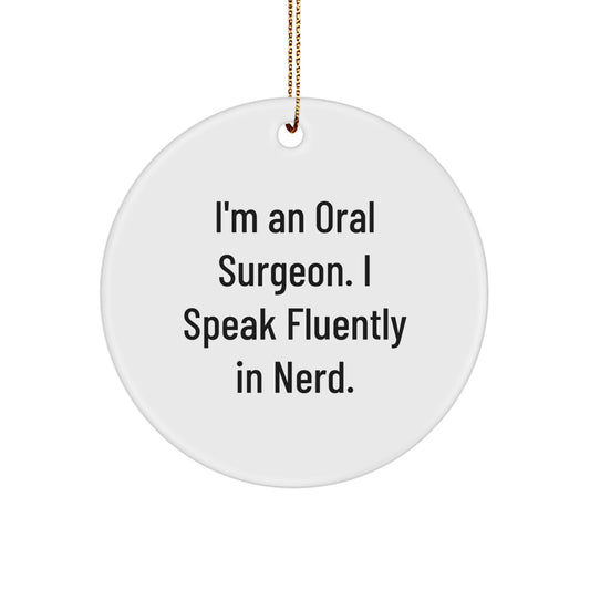 Funny Oral Surgeon Gifts from Family - Oral Surgeon Circle Ornament for Christmas Unique Gifts - Image 1