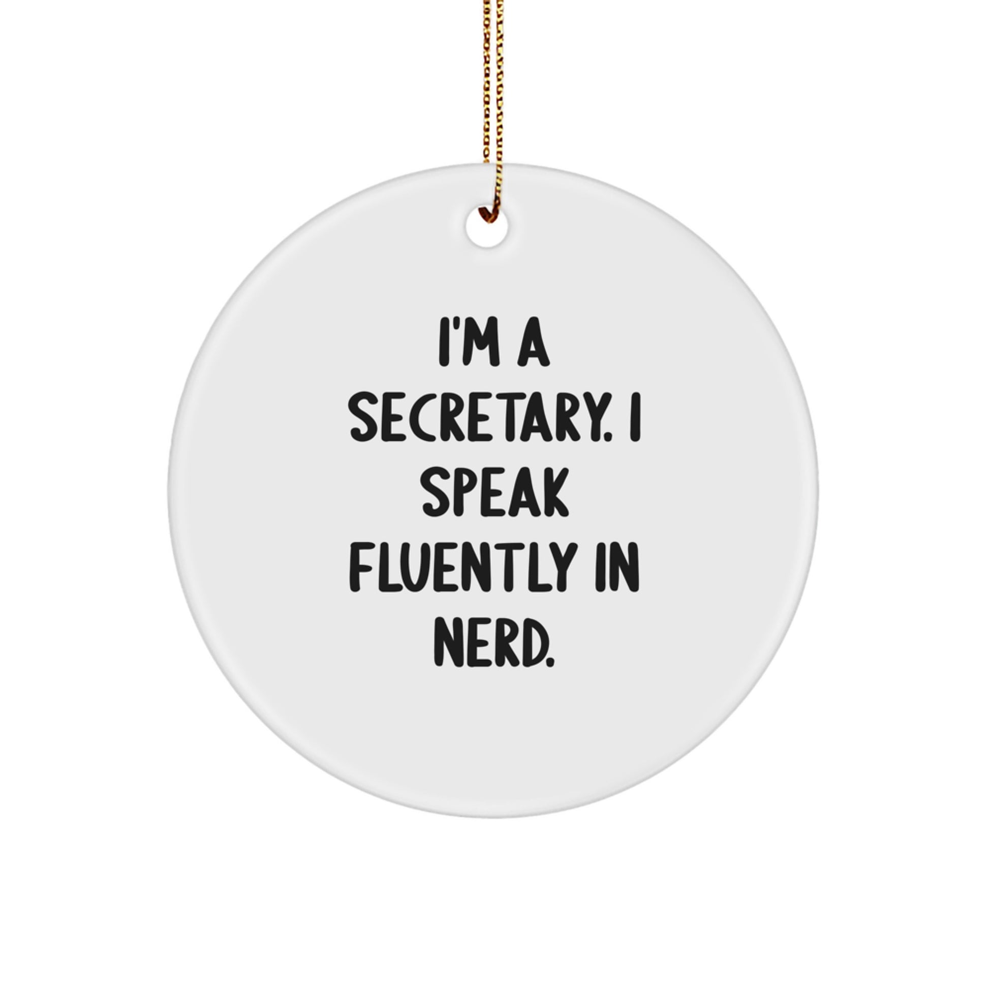 Funny Secretary Quotes Circle Ornament Gifts from Family to Secretary, Christmas Unique Gifts for Secretary Office Decor - Image 1