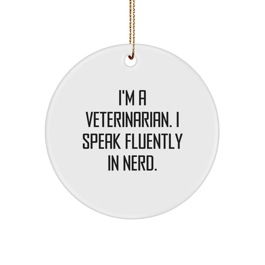 Funny Veterinarian Circle Ornament Gifts from Men to Veterinarian Friends for Christmas Unique - Image 1