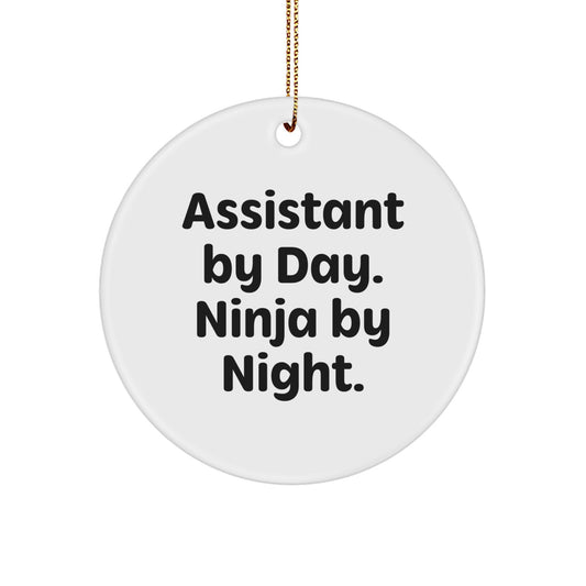 Assistant by Day. Ninja by Night. Christmas Ornament Gift for Him - Image 1
