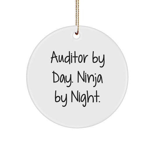 Gifts from Friends - Inspirational Circle Ornament for Auditor By Day Ninja By Night Christmas Decor - Image 1