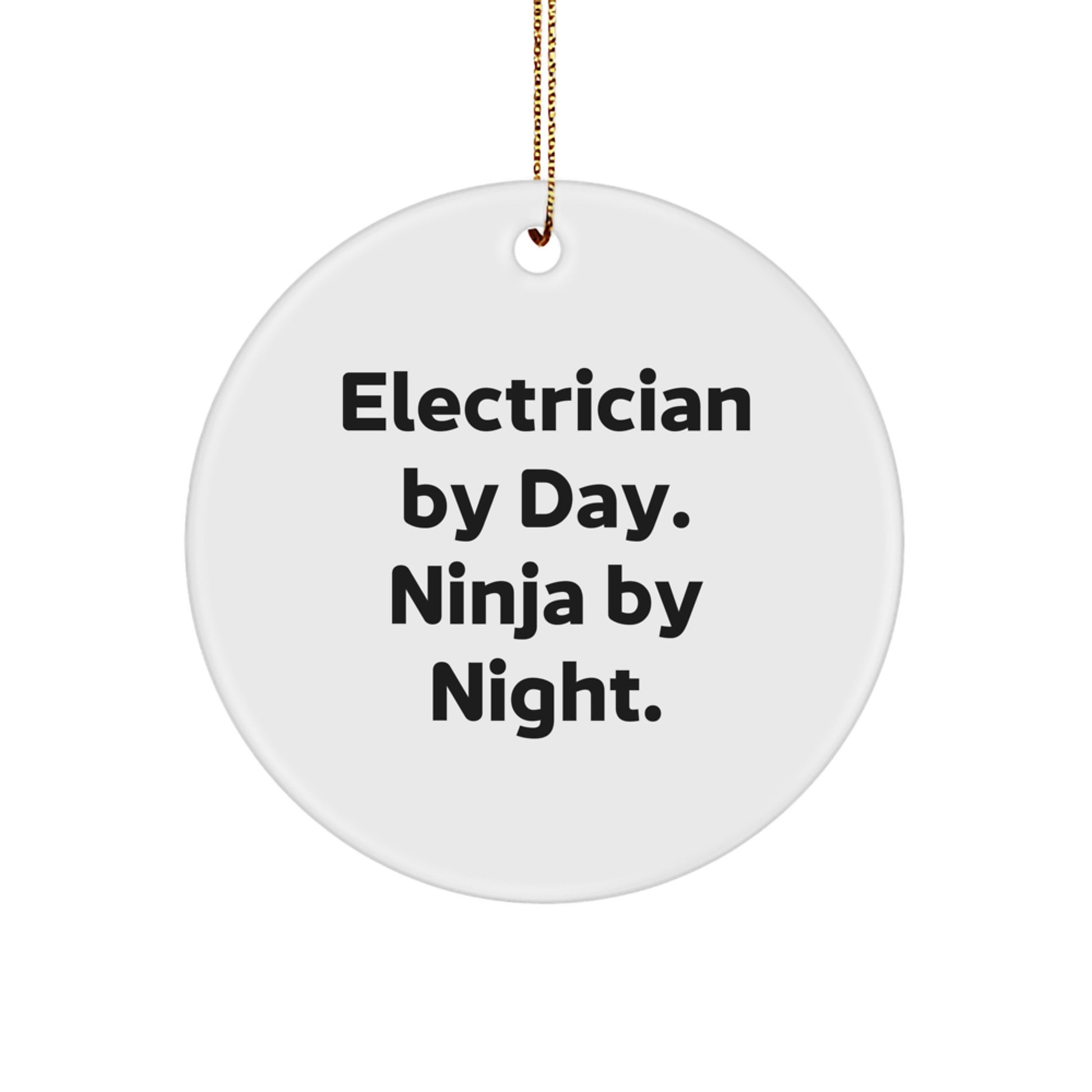 For Him Electrician Christmas Ornament Keepsake Gift Ninja by Night - Image 1