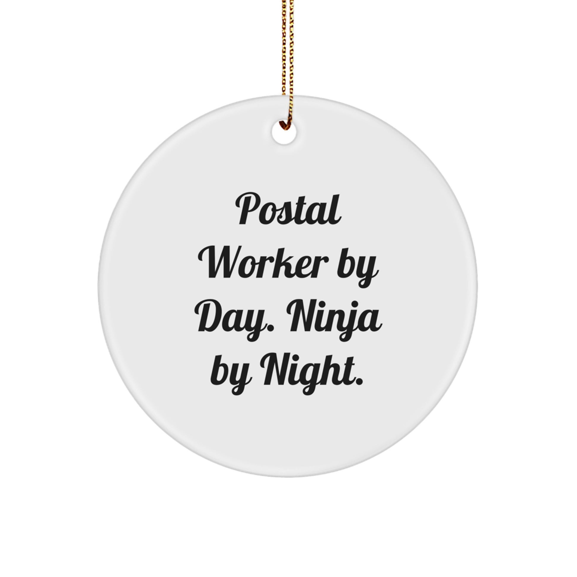 Ninja by Night Postal Worker Christmas Ornament for Roommates Gift - Image 1
