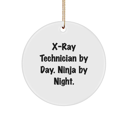 X-Ray Technician Gifts for X-Ray Techs, Funny Ninja Circle Ornament for Christmas Unique Gifts from Friends - Image 1