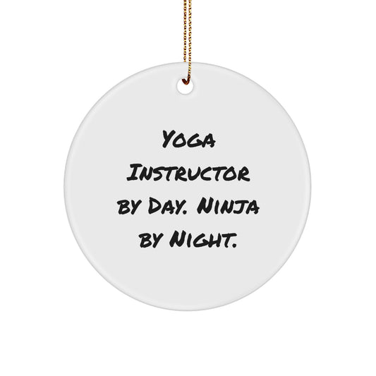 Funny Yoga Instructor Gifts from Friends, Circle Ornament for Yoga Instructor Men, Christmas Unique Gifts for Yoga Instructor - Image 1