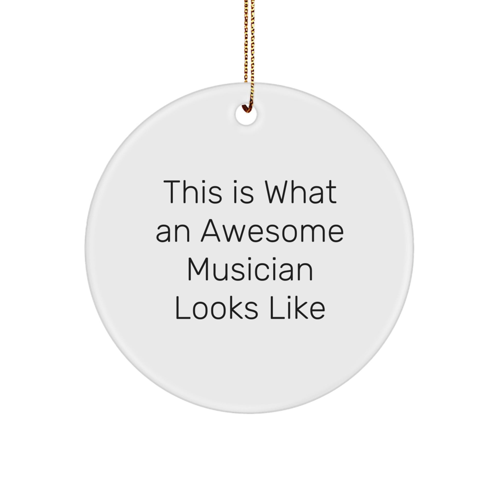 Funny Musician Circle Ornament Gifts from Friends for Christmas - This Is What An Awesome Musician Looks Like - Image 1