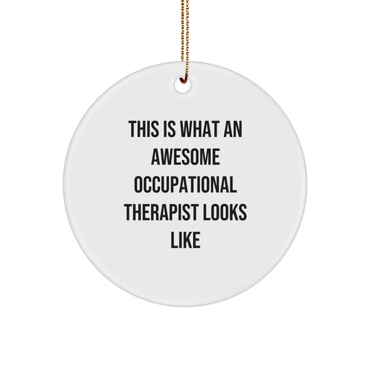 Funny Occupational Therapist Gifts from Friends Circle Ornament - This Is What An Awesome Occupational Therapist Looks Like - Image 1