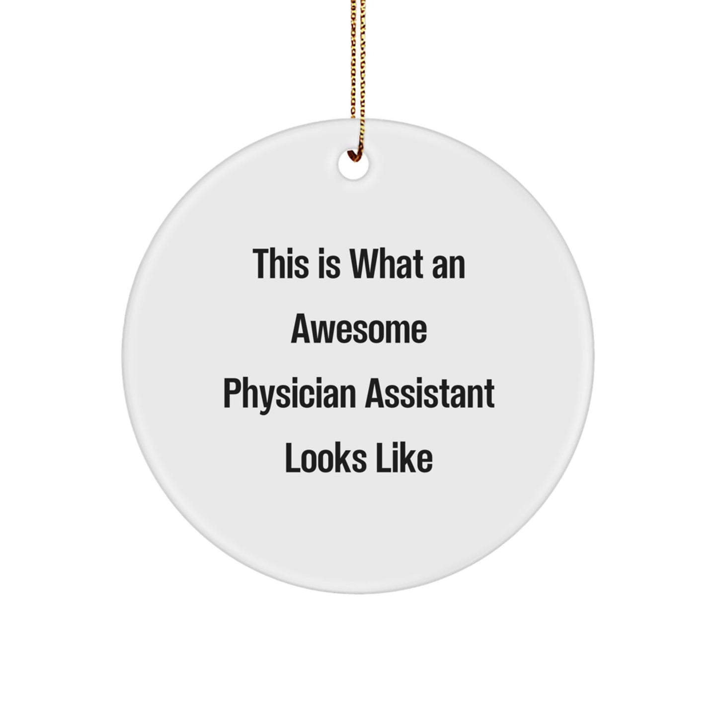 Gifts from Friends for Physician Assistant Christmas Unique Circle Ornament - This Is What An Awesome Physician Assistant Looks Like - Image 1