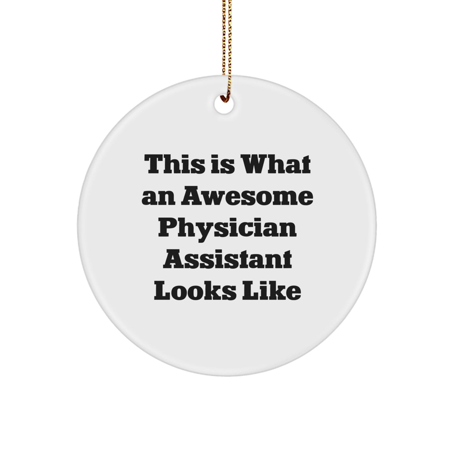 Funny Physician Assistant Christmas Unique Gifts from Friends, Circle Ornament Quote: This Is What An Awesome Physician Assistant Looks Like, Ideal Gifts for Physician Assistant Men - Image 1