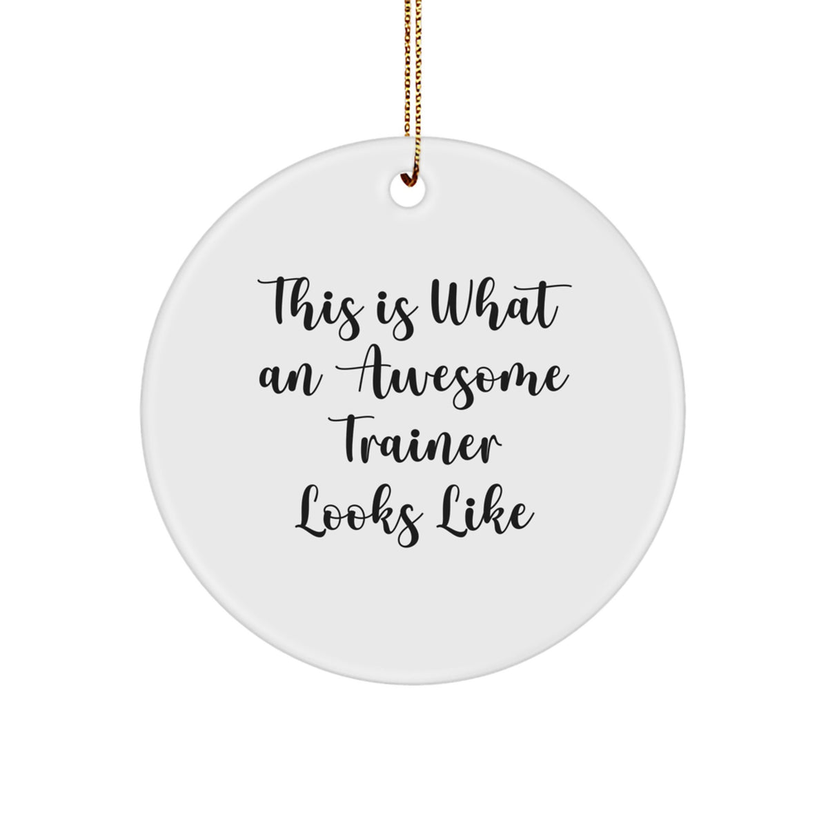Trainer Gifts from Men for This Is What An Awesome Trainer Looks Like Circle Ornament, Funny Christmas Unique Gift for Trainers - Image 1