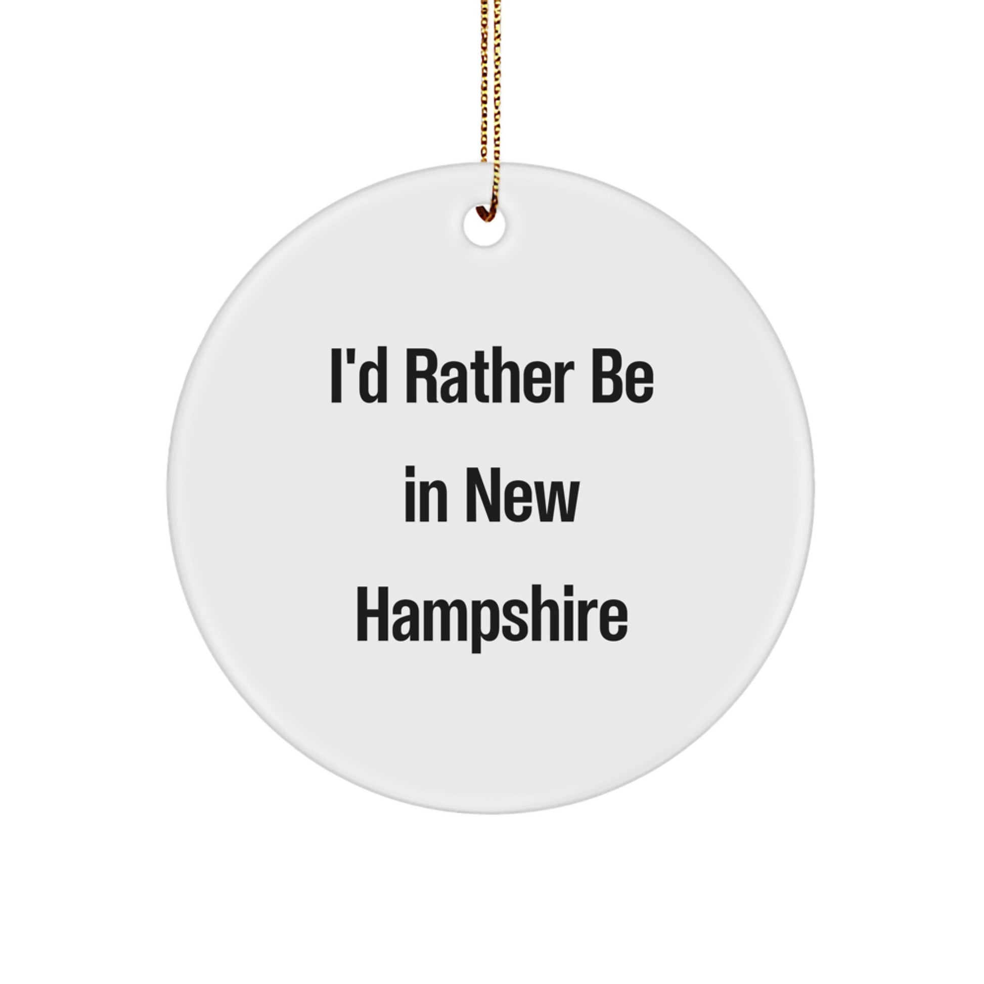 Christmas Holiday Gift New Hampshire Circle Ornament for Her – Present - Image 1