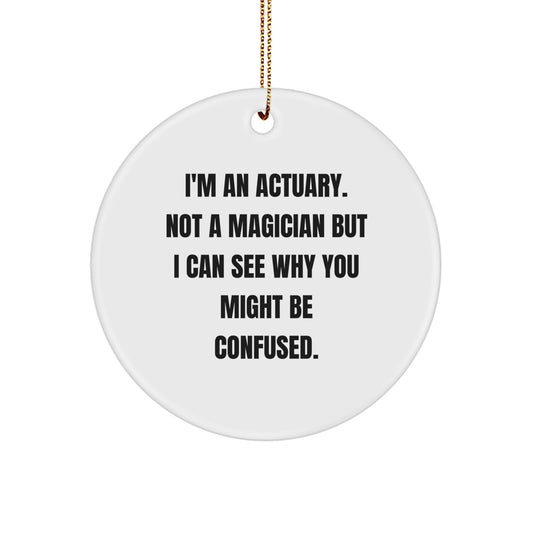 Funny Actuary Gifts for Him, Personalized Actuary Circle Ornament, Christmas Unique Presents from Friends, Family, Coworkers - Image 1